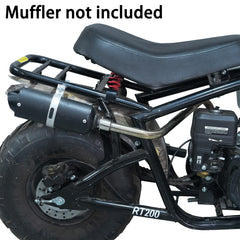 Installation-ready JMCHstore Right Long Pipe mounted on mini bike