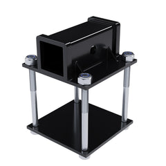 JMTAAT RV bumper adapter with a 2-inch receiver for bike rack mounting.