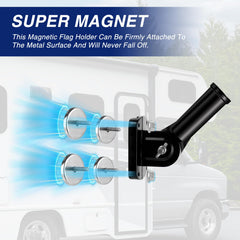 joaoxoko non-invasive magnetic attachment preserves RV paint while displaying a flag.