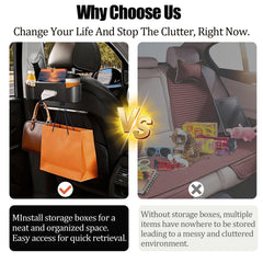 Joezhe backseat organizer premium nappa leather surface resists spills.