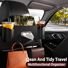 Joezhe backseat organizer tissue box keeps tissues handy during trips.