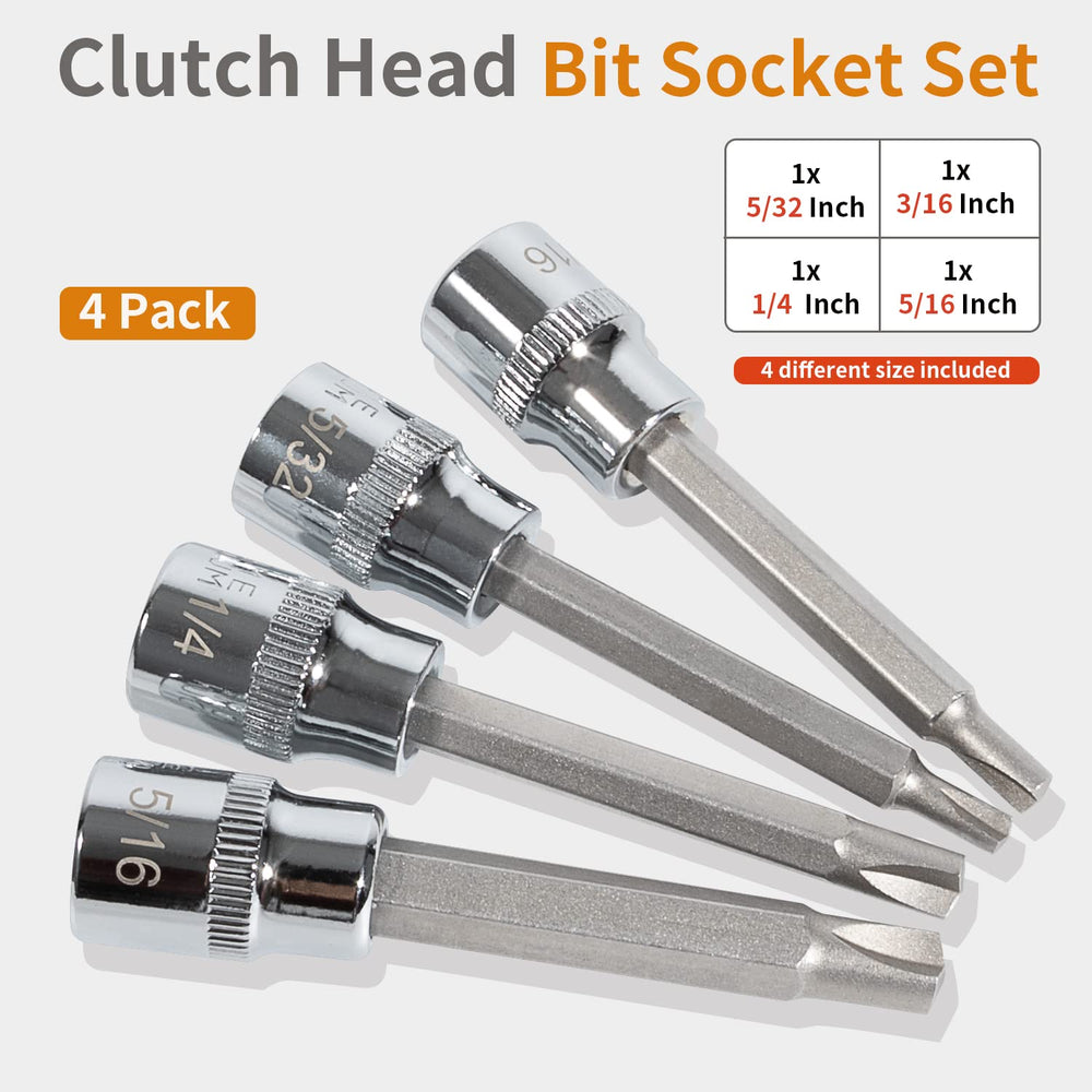 Johntruck clutch head bit socket 3-16 size, durable chrome-vanadium steel.