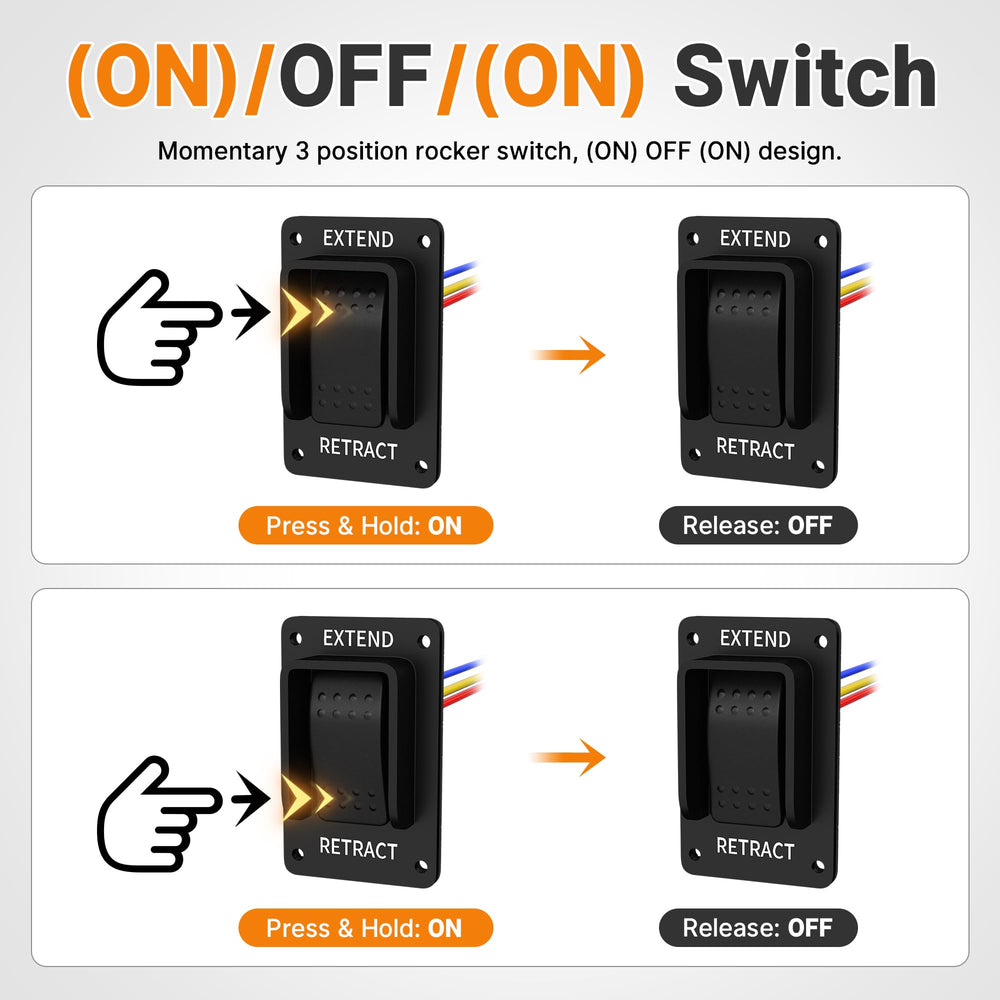 Joinfworld 3-way rocker switch momentary action for precise user control.