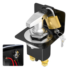 Joinfworld battery disconnect switch 12V-36V with lockout plate for secure maintenance.