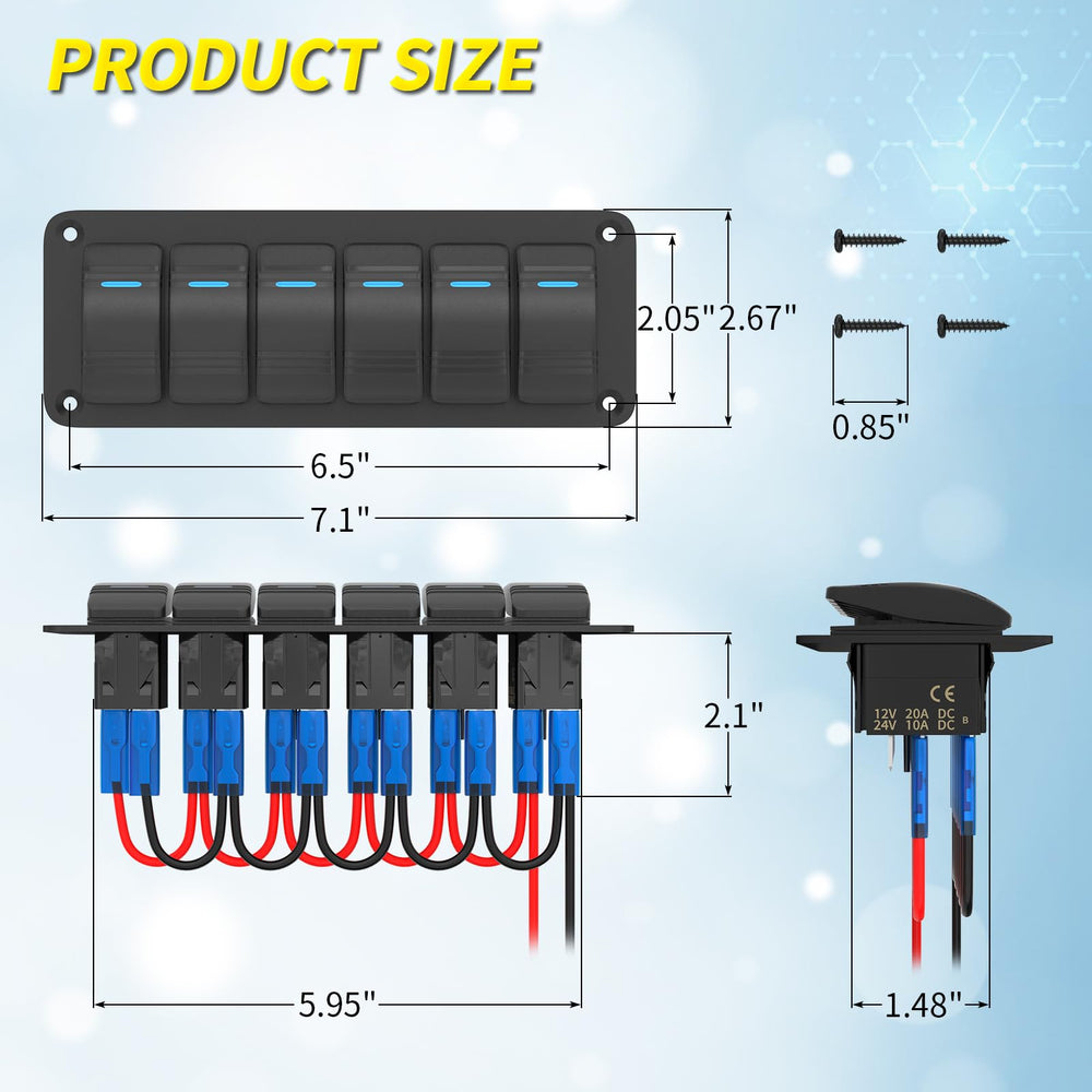 Joinfworld blue LED-lit switch panel enhances night visibility