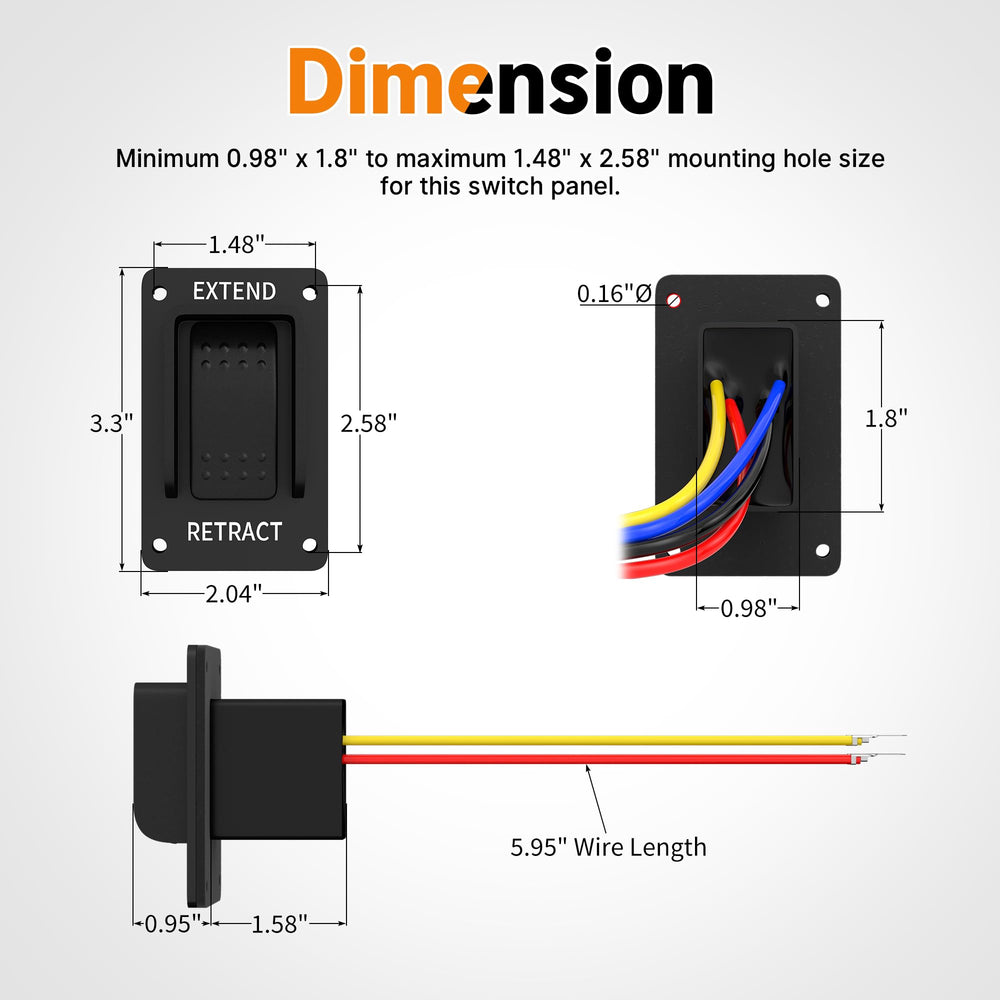 Joinfworld reverse polarity switch side view, compact and easy-to-mount for boats and RVs.
