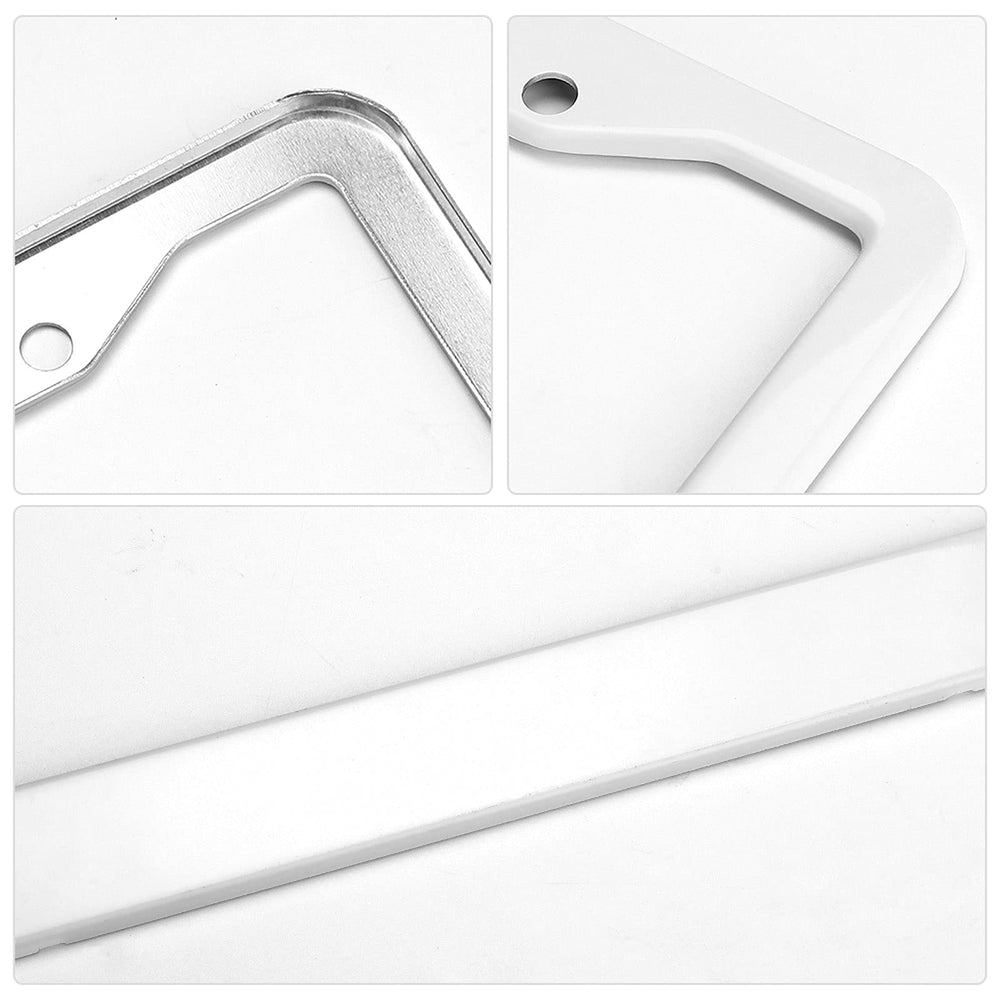 JOJOART Duck camouflage license frame close-up, anti-fade finish and rust resistance.