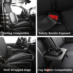 JOJOBAY GMC Sierra embroidery detail seat covers add premium style and long-lasting comfort