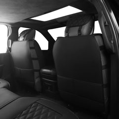 JOJOBAY Dodge Ram seat cover PU leather texture black enhances durability and easy cleaning.