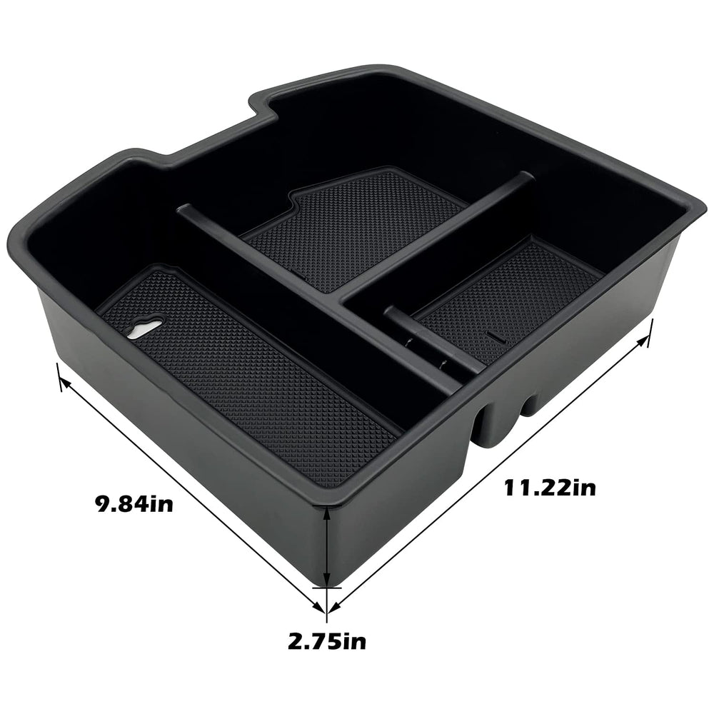 JOJOMARK ABS plastic tray with rubber liner reduces item movement inside the console.