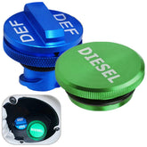 JOJOY LUX magnetic diesel fuel cap lid on a Dodge Ram for easy refueling.