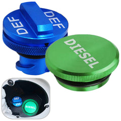 JOJOY LUX magnetic diesel fuel cap lid on a Dodge Ram for easy refueling.