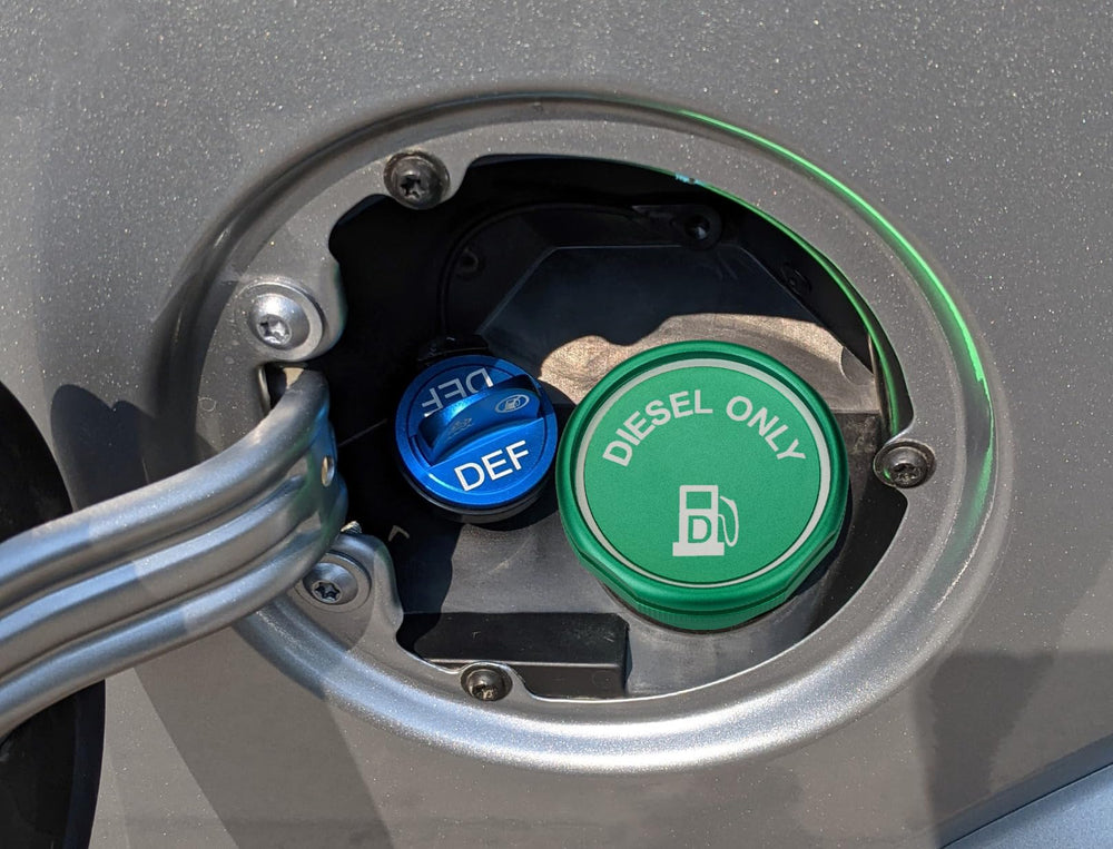 JOJOY LUX green diesel cap highlighting color-coded safety and visibility
