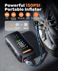 VP20 tire inflation display shows current pressure for precise inflation