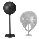 JOOM helmet stand with metal base disk keeps helmets stable on any surface.