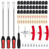 Joozur steel tire spoons with 14-95inch lever easing rim-edge hooks for smoother tire changes.
