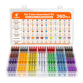 JOREST 360Pcs car fuse kit cover for a complete vehicle fuse collection.