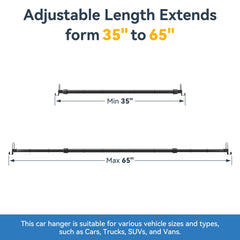 Josmimic telescopic length bar adapts to your vehicle interior.