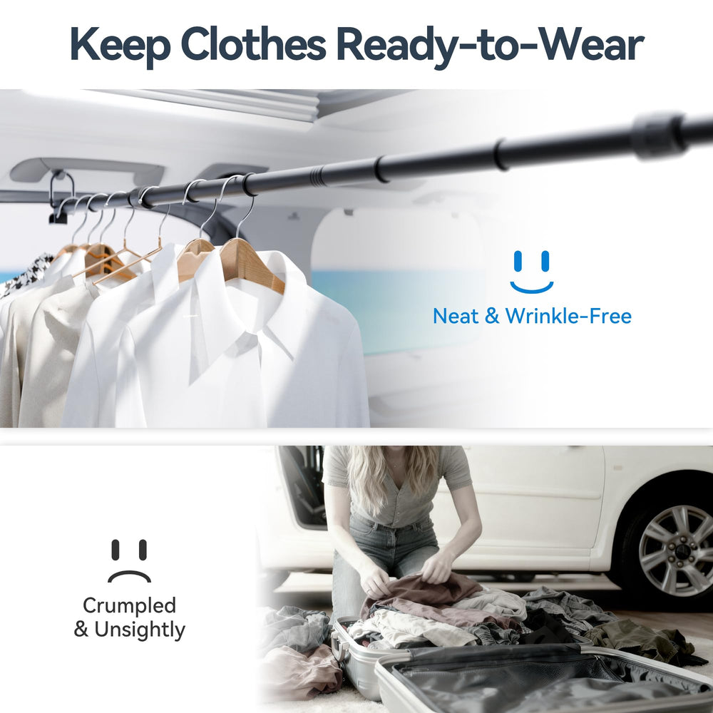 Josmimic travel garment organizer keeps outfits wrinkle-free during trips.