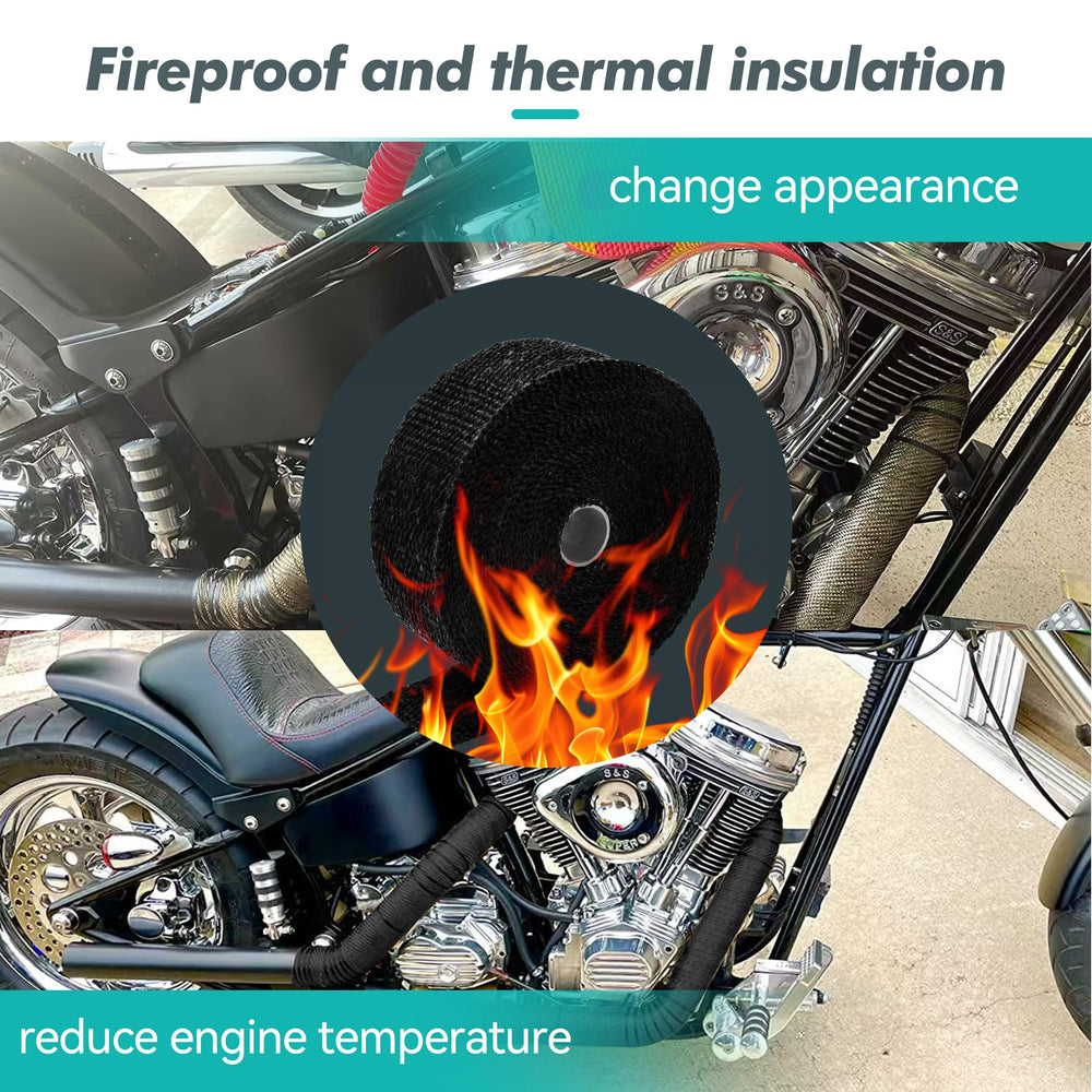 JOUGU exhaust wrap installed on a tube demonstrates heat shielding.