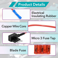 Joworthy micro 3 fuse tap with brass contacts ensures durable automotive connections.