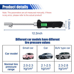 JOYCOURT digital tire pressure gauge backlit display for easy reading in dim light