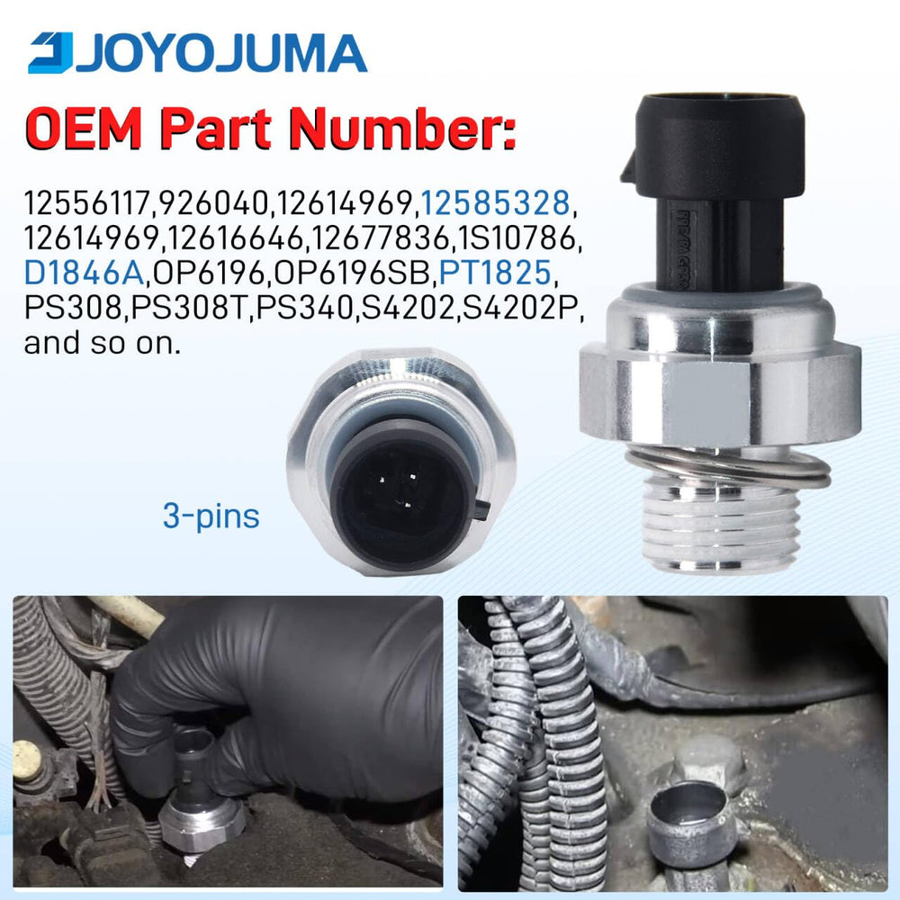 JOYOJUMA oil pressure sensor on Chevy Suburban setup for easy servicing.