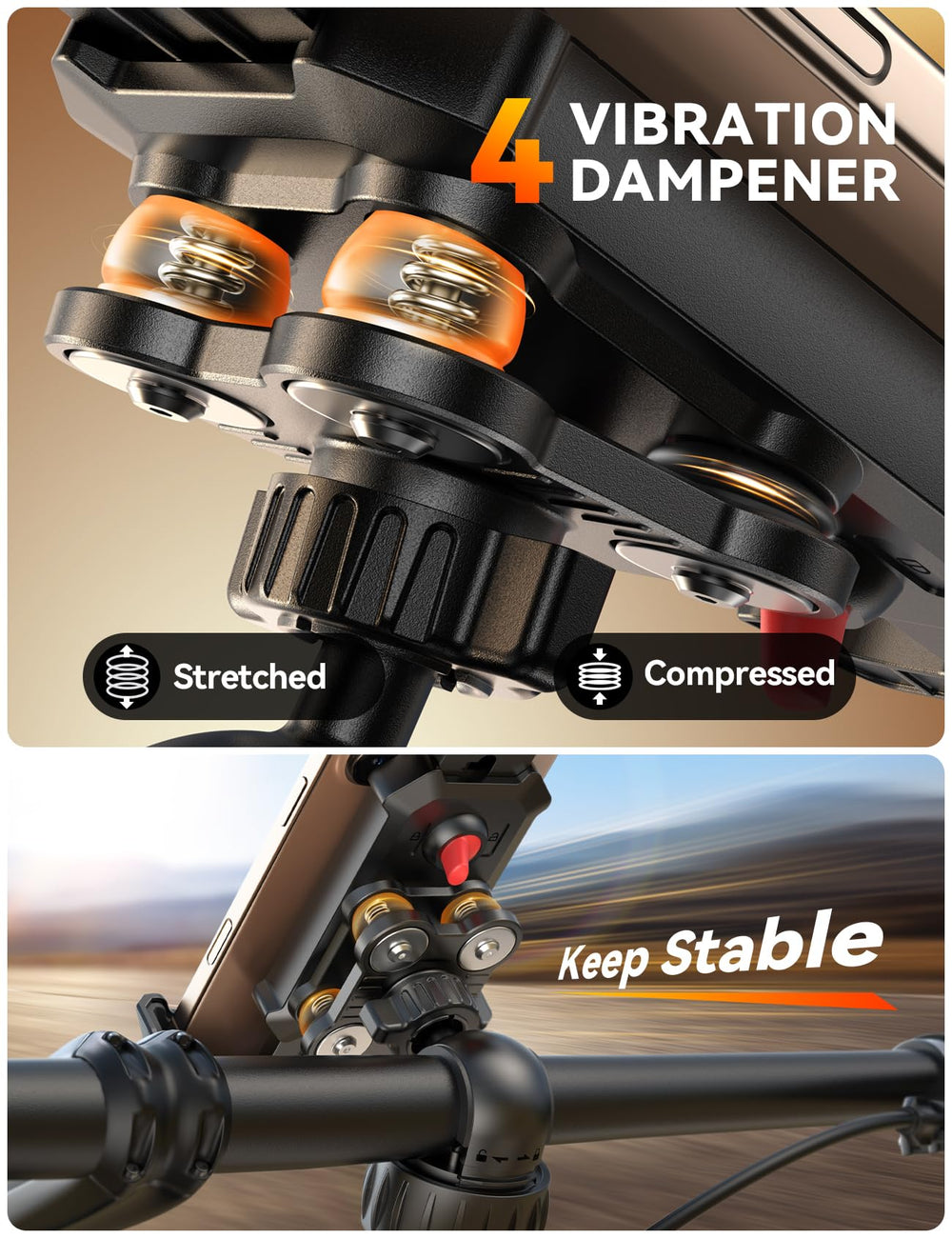 JOYROOM damping system minimizes road vibrations for clearer navigation.