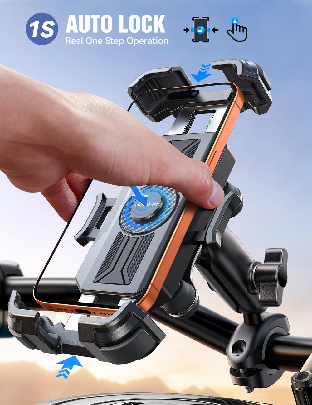 JOYROOM metal extension clamp provides stable mounting on handlebars