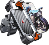 JOYROOM motorcycle mount showing 1s auto lock in action for quick secure mounting.