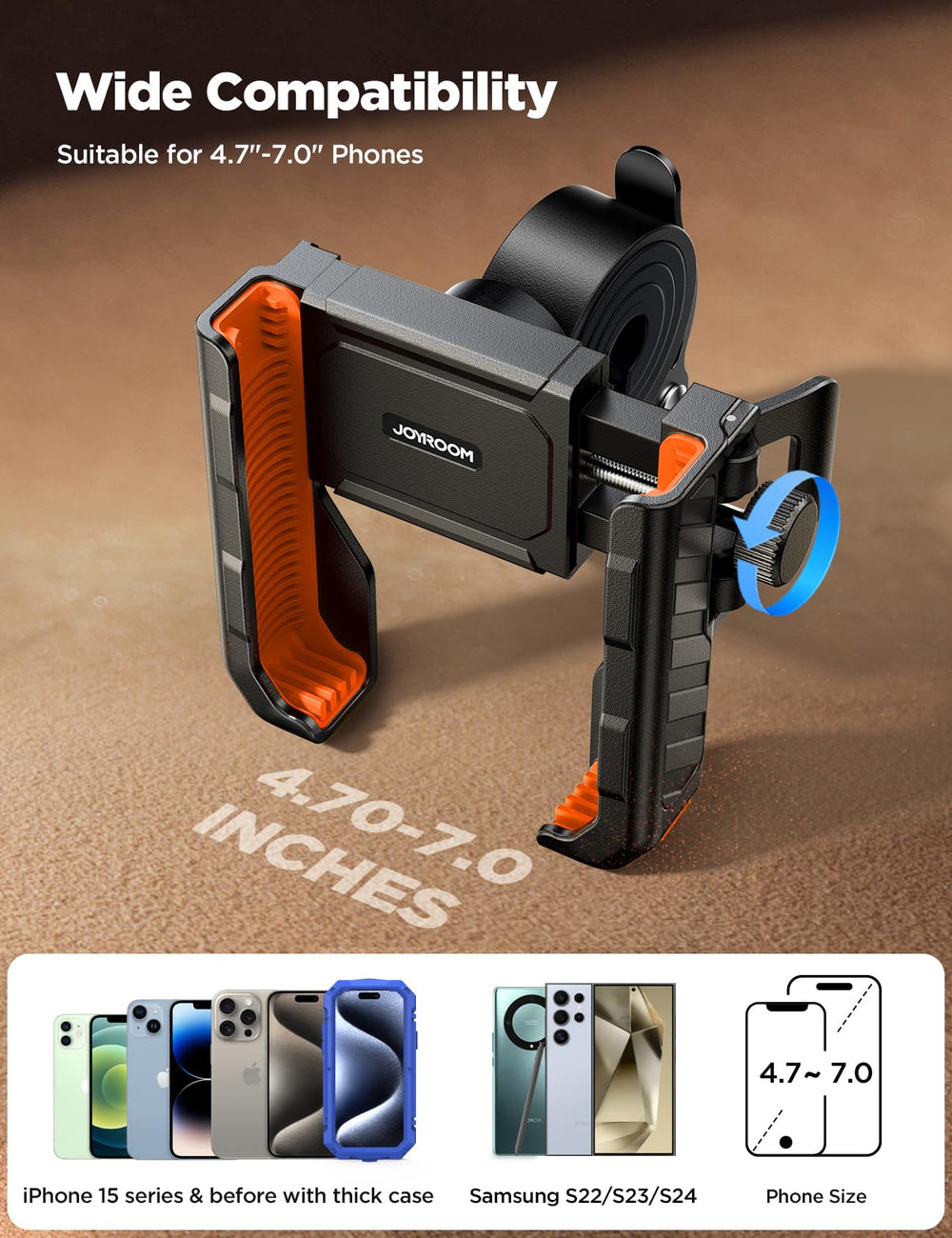 JOYROOM supports 4.7-7-inch phones for broad device compatibility