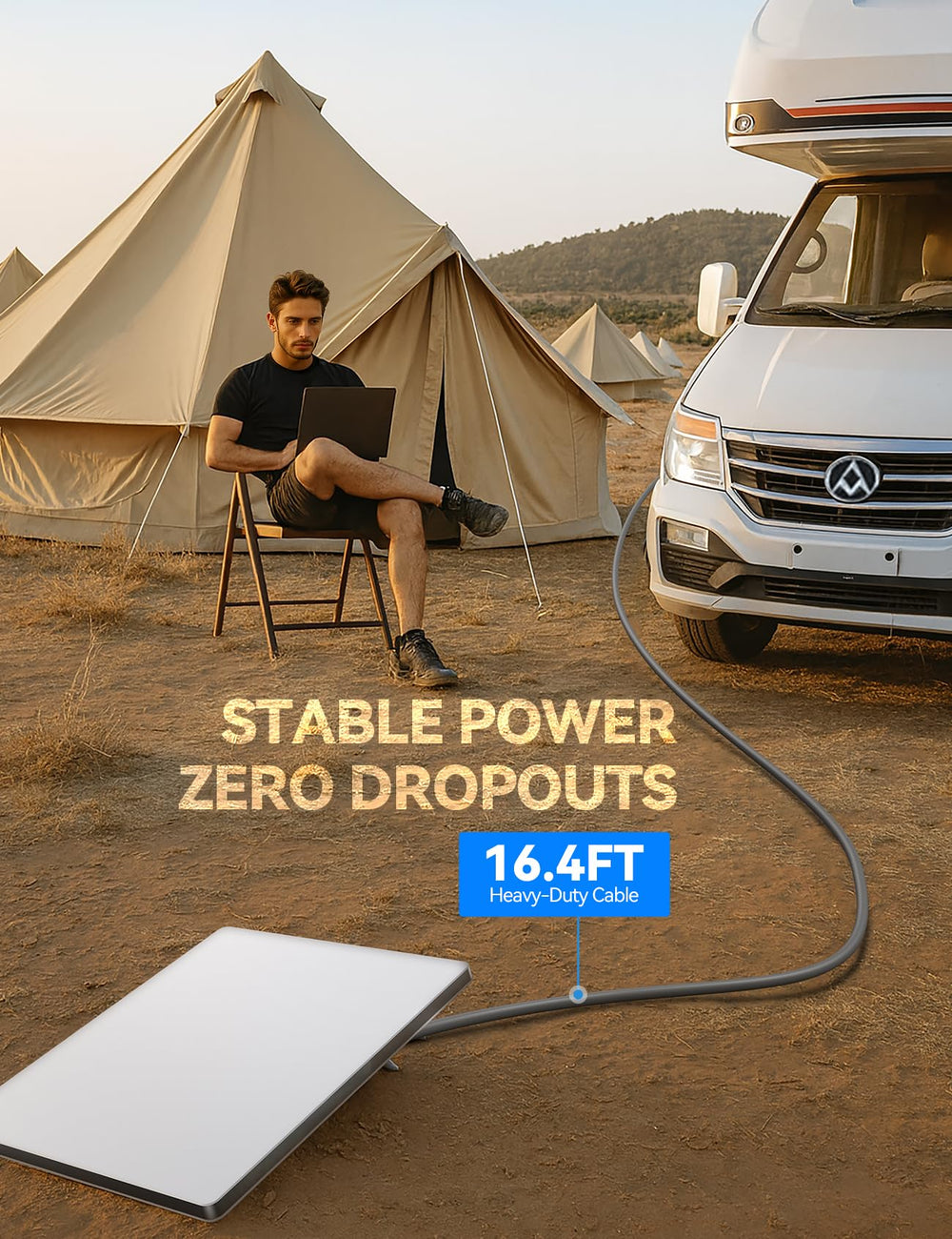 JOYROOM Starlink Mini car adapter with 16AWG low-impedance cable delivering stable power.