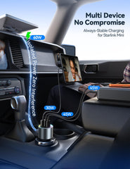 JOYROOM Starlink Mini car adapter with heat-dissipation vents for safe operation.