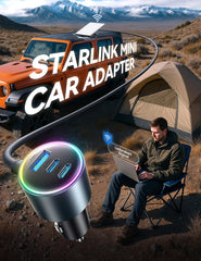 JOYROOM Starlink Mini Car Adapter plug-and-play setup in vehicle.