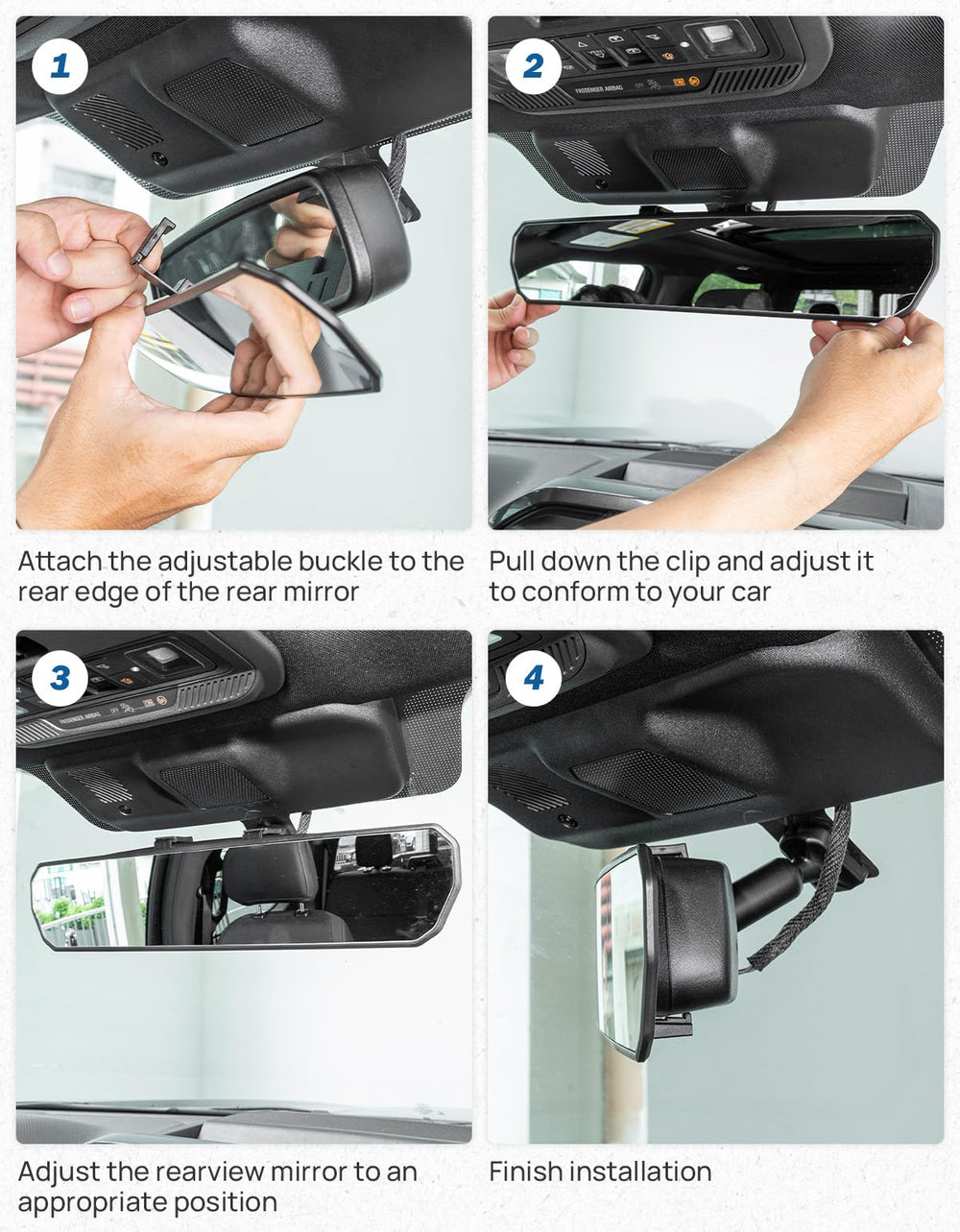 JOYTUTUS 15x3 inch mirror offers extended visibility and reduced blind spots