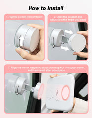 Joytutus 180-degree base tilt for comfortable makeup viewing.