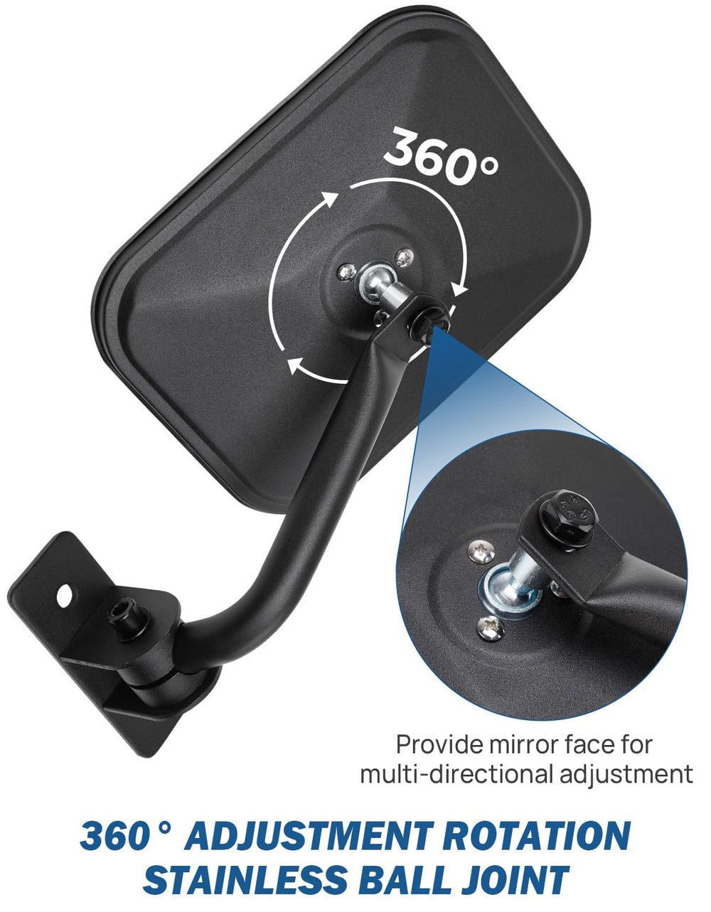 JOYTUTUS 8-inch wide-field mirror provides clear rear visibility