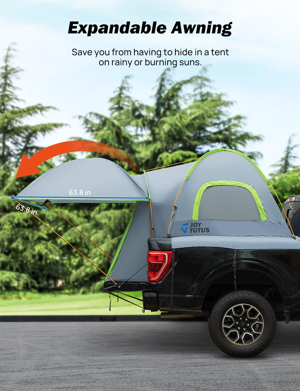 JOYTUTUS aluminum poles enable simple, sturdy setup