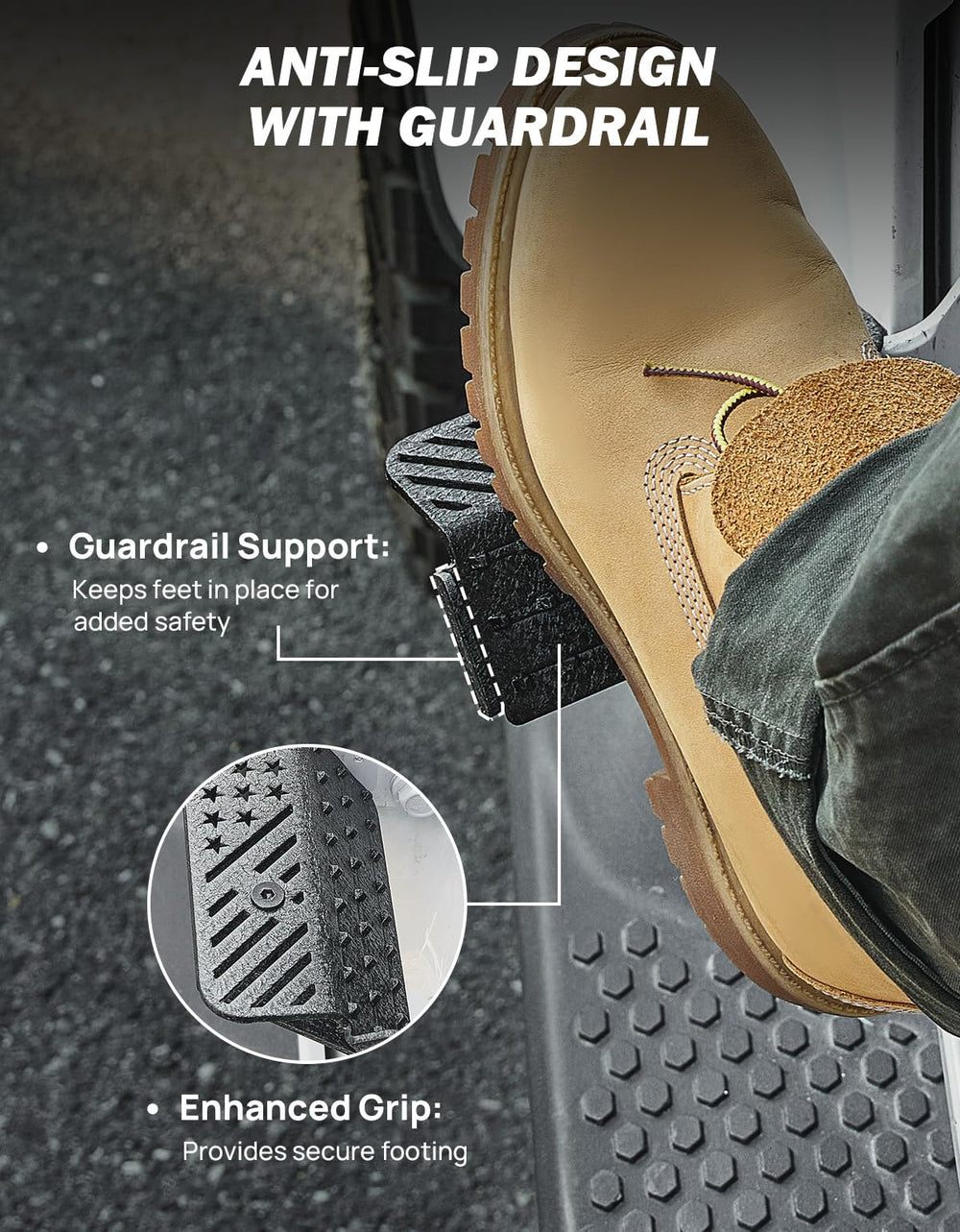 JOYTUTUS anti-slip rubber surface keeps feet secure on bumpy terrain