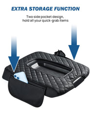 Joytutus leather armrest cover adds plush comfort during long drives