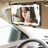 JOYTUTUS car visor vanity mirror with 60 LEDs for clear makeup on the go.