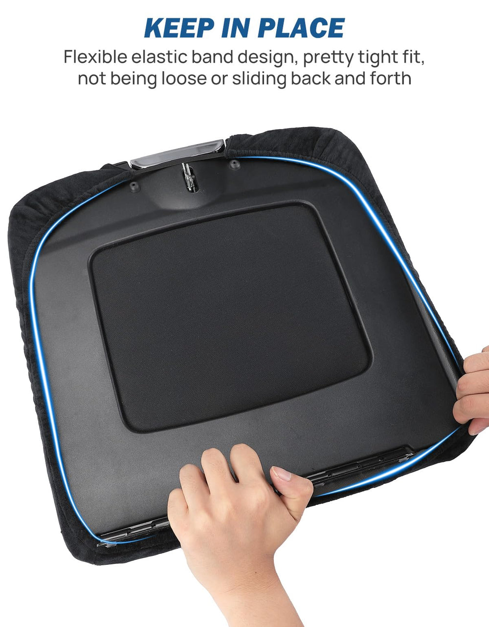 JOYTUTUS elastic-band fit image shows secure stay in place during driving
