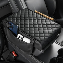 JOYTUTUS center console cover in scratch-resistant leather protects SUV top and sides for daily use.