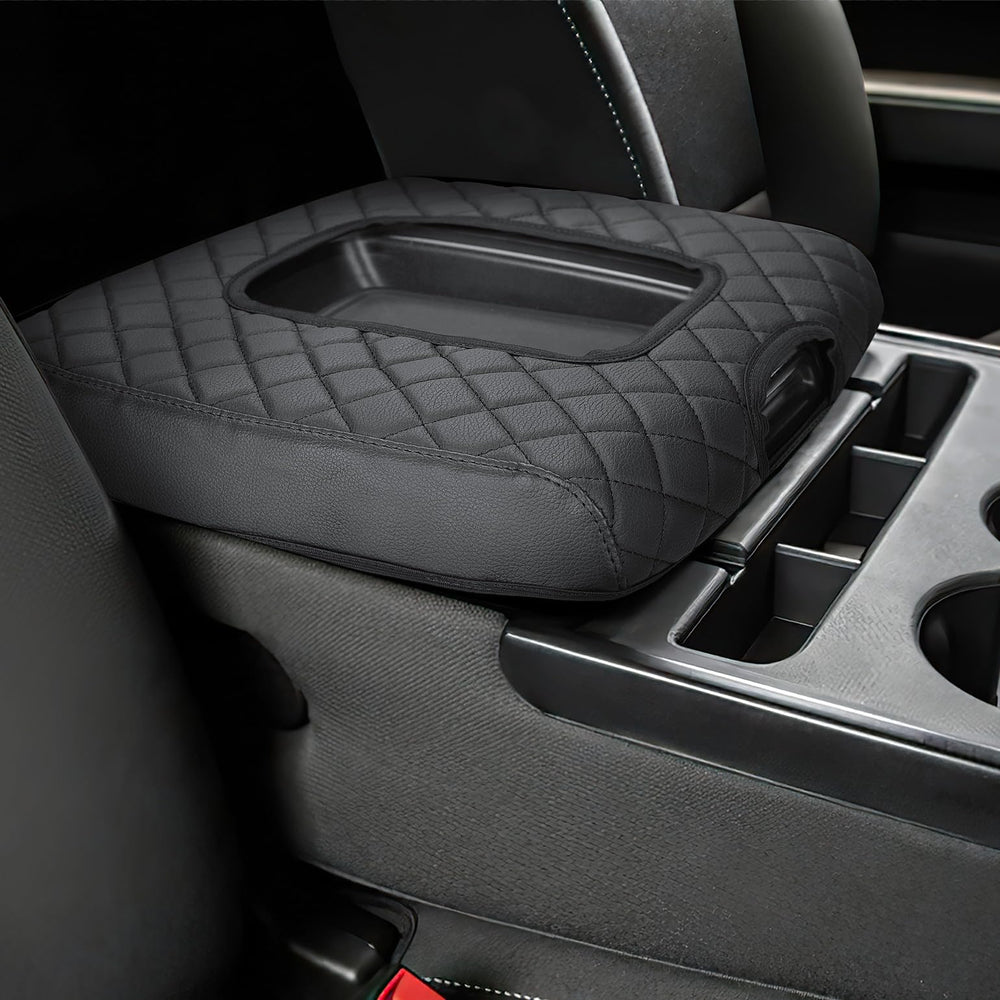 JOYTUTUS center console cover for Silverado/Sierra leather finish protects top and sides from wear.