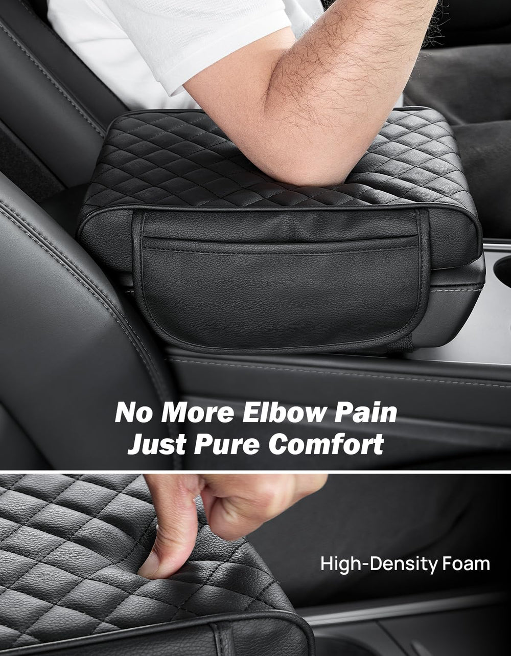 JOYTUTUS center console cover with storage bag adds convenient organization for car essentials.