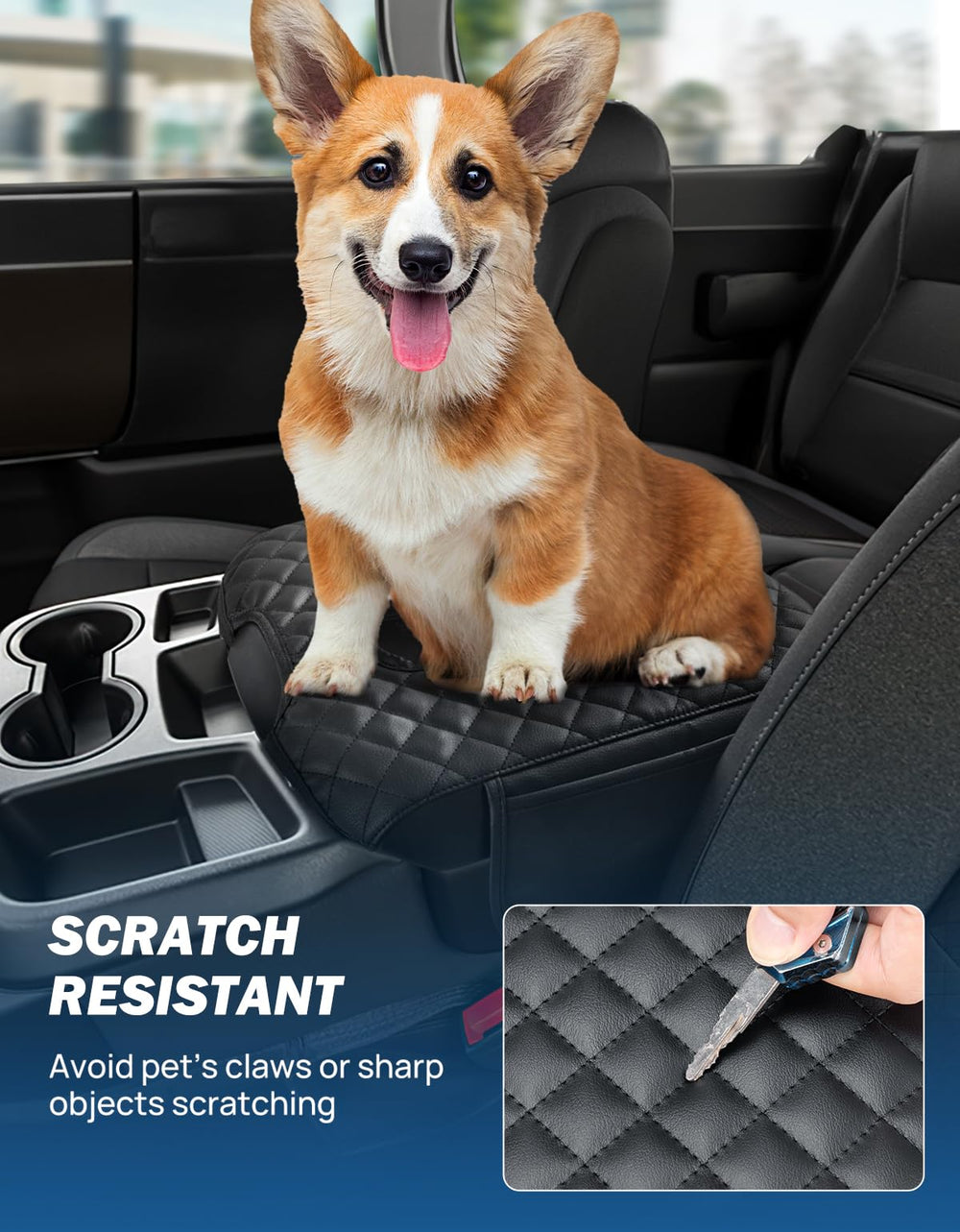 Joytutus center console latch-opening enables easy access to storage
