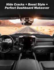 JOYTUTUS dash cover installs without adhesive thanks to non-slip back.