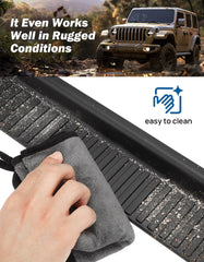 JOY TUTUS closeup of TPU material highlights flexible, weather-resistant protection for door sills.