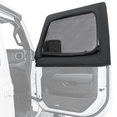 JOYTUTUS front-wrangler-side-window-sun-shade blocks UV rays and adds privacy.