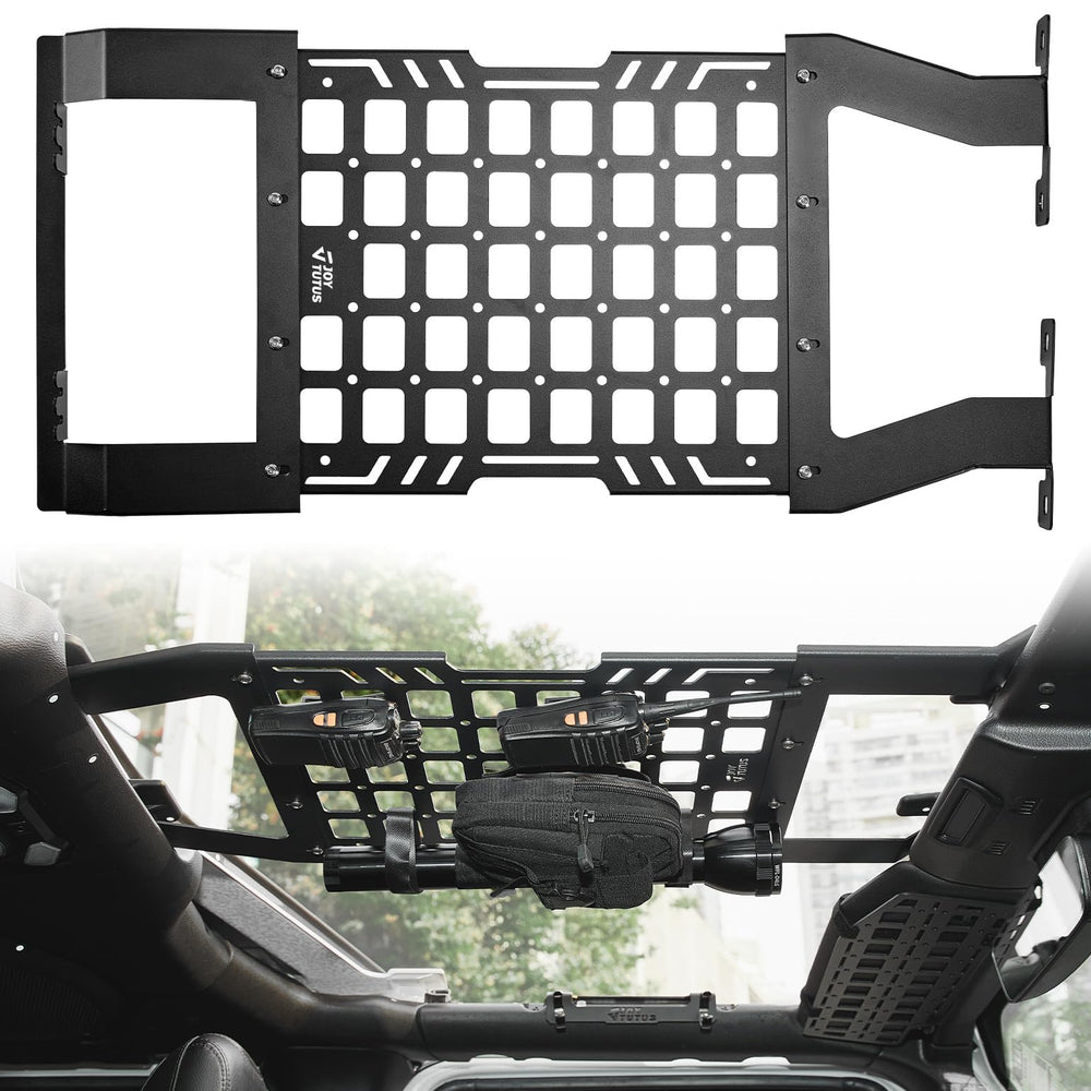 JOYTUTUS hard-top roof rack MOLLE panel on Wrangler fit for organized gear.